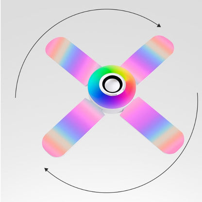 Lampe LED Bluetooth musicale en forme de trèfle à quatre feuilles, intelligente et colorée, ampoule pliable, luminaire de plafond déformable avec télécommande