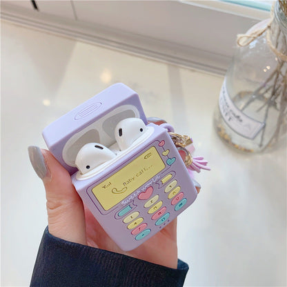Anti-Drop Silicone AirPods Case with Fur Ball Pendant