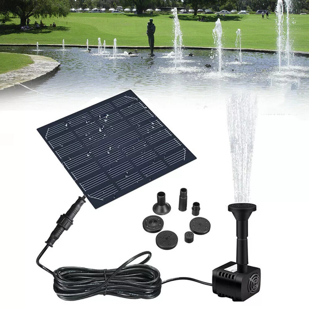 Fontaine d'eau solaire pour piscine de jardin, pulvérisateur d'eau avec pompe et 3 têtes de pulvérisation