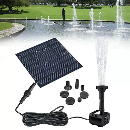 Fontaine d'eau solaire pour piscine de jardin, pulvérisateur d'eau avec pompe et 3 têtes de pulvérisation