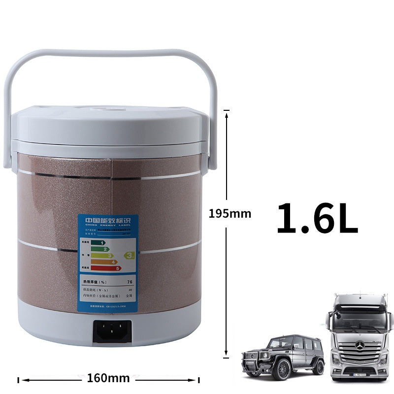 Mini cuiseur à riz 12V 24V 1.6L, cocotte électrique pour voiture et camion, pour soupe et riz