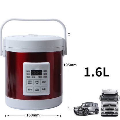 Mini cuiseur à riz 12V 24V 1.6L, cocotte électrique pour voiture et camion, pour soupe et riz