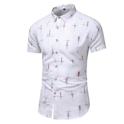 Men's Plus Size Printed Short-sleeved Shirt