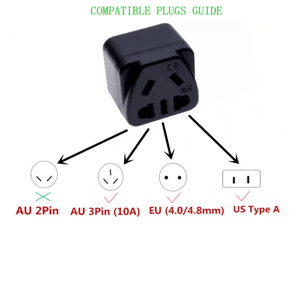 Adaptateur de conversion de prise de courant carrée à trois broches