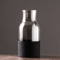 Light Luxury Frosted Gray Transparent Vase Dried Flower Color Vase