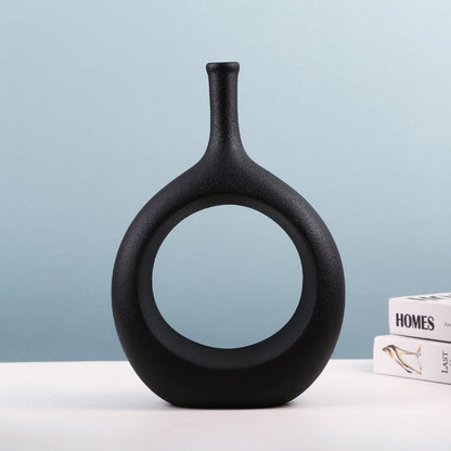 Simple And Special-Shaped Ceramic Vase Flower Arrangement Light Luxury Modern Home Decoration