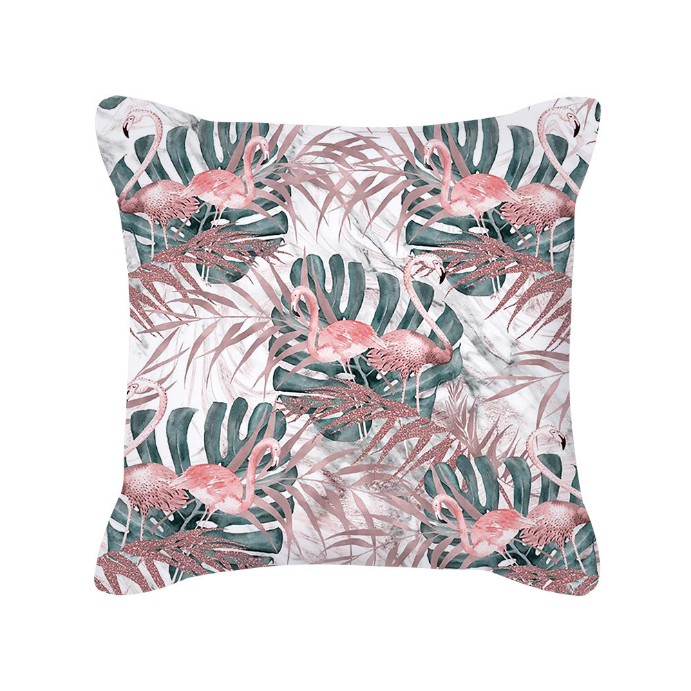 Housse de Coussin Carrée Géométrique Rose Doré Style Nordique