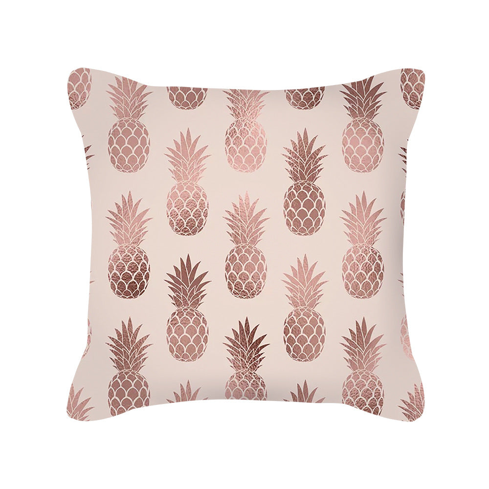 Housse de Coussin Carrée Géométrique Rose Doré Style Nordique