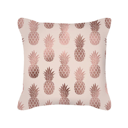 Housse de Coussin Carrée Géométrique Rose Doré Style Nordique