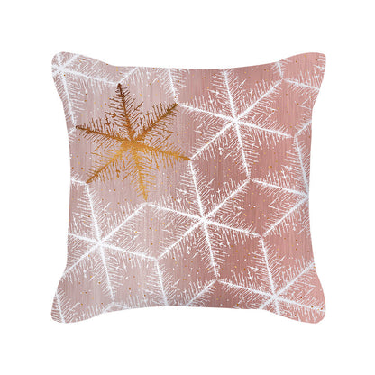 Housse de Coussin Carrée Géométrique Rose Doré Style Nordique