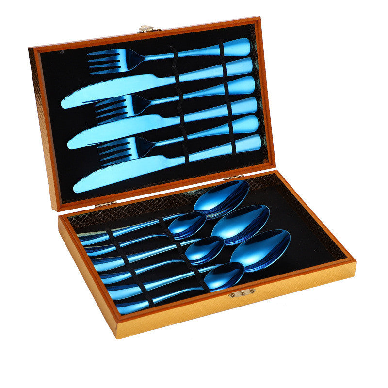 Ensemble de Couverts à Steak en Acier Inoxydable, Couverts Occidentaux, Coffret Cadeau, Coffret en Bois