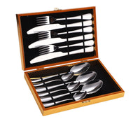 Ensemble de Couverts à Steak en Acier Inoxydable, Couverts Occidentaux, Coffret Cadeau, Coffret en Bois