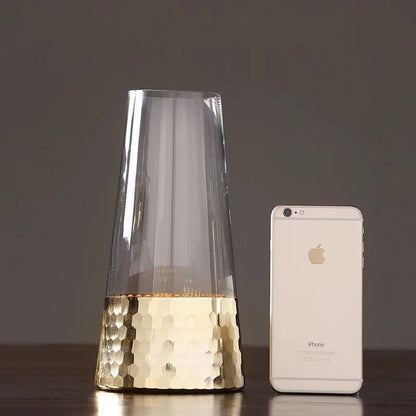 Nordic Modern Minimalist Light Luxury Carved Ground Glass Vase Decoration Table Flower Arrangement Hydroponic Flower Device