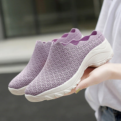 Chaussures d'été en tissu de Pékin pour femmes, en maille respirante, chaussures de mère