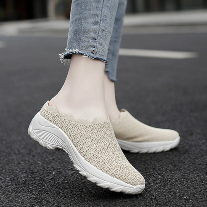 Chaussures d'été en tissu de Pékin pour femmes, en maille respirante, chaussures de mère