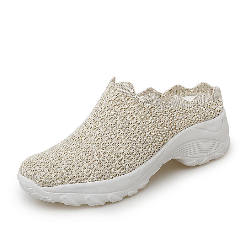Chaussures d'été en tissu de Pékin pour femmes, en maille respirante, chaussures de mère