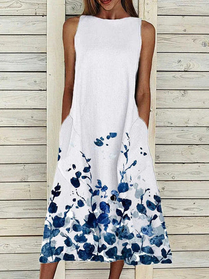 Printed Sleeveless Dress Cool And Loose Plus Size Long Dress