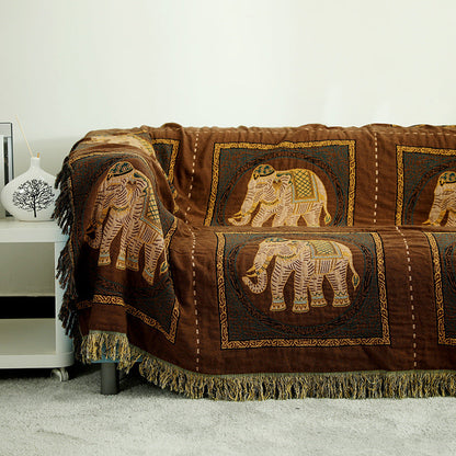 Japanese-Style Cotton Four-Layer Double-Sided Sofa Cover Cloth Towel Quilt Sofa Cushion Cover Blanket