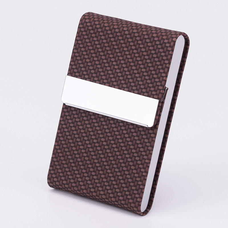 Caja de cigarrillos gruesa de acero inoxidable para hombre, de moda de negocios, pegatina antipresión, caja de regalo de PU para oficina