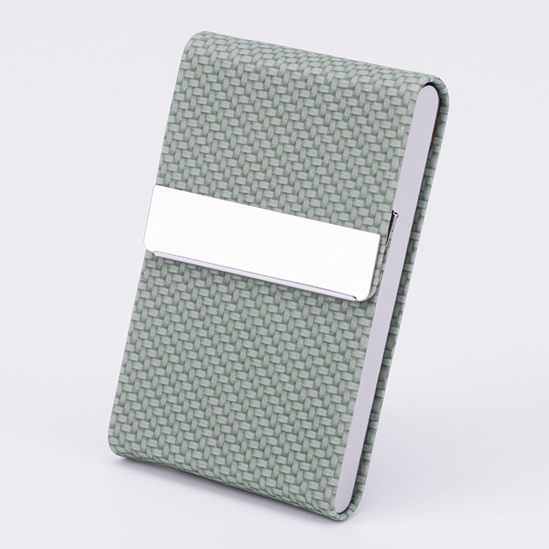 Caja de cigarrillos gruesa de acero inoxidable para hombre, de moda de negocios, pegatina antipresión, caja de regalo de PU para oficina