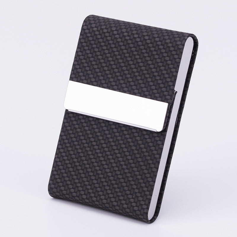 Caja de cigarrillos gruesa de acero inoxidable para hombre, de moda de negocios, pegatina antipresión, caja de regalo de PU para oficina