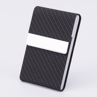 Caja de cigarrillos gruesa de acero inoxidable para hombre, de moda de negocios, pegatina antipresión, caja de regalo de PU para oficina