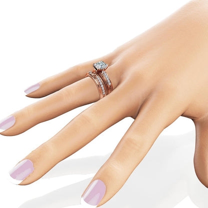 Rose Gold Retro Inlaid Zircon