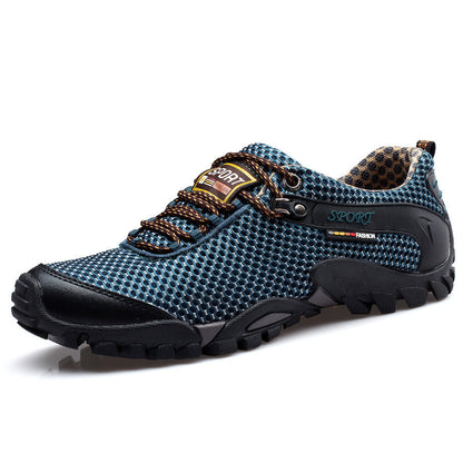 Chaussures de sport d'extérieur respirantes pour hommes version coréenne de la tendance décontractée, chaussures de randonnée en maille pour hommes grandes tailles