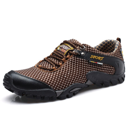 Chaussures de sport d'extérieur respirantes pour hommes version coréenne de la tendance décontractée, chaussures de randonnée en maille pour hommes grandes tailles