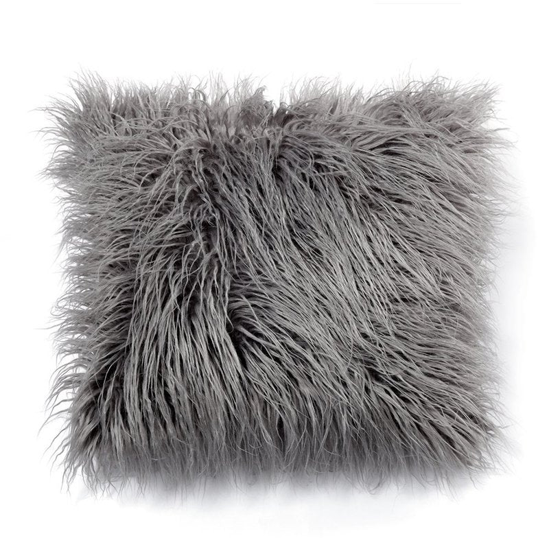 Housse de coussin en peluche imitation laine, style simple, tendance, dégradé, vente en gros.