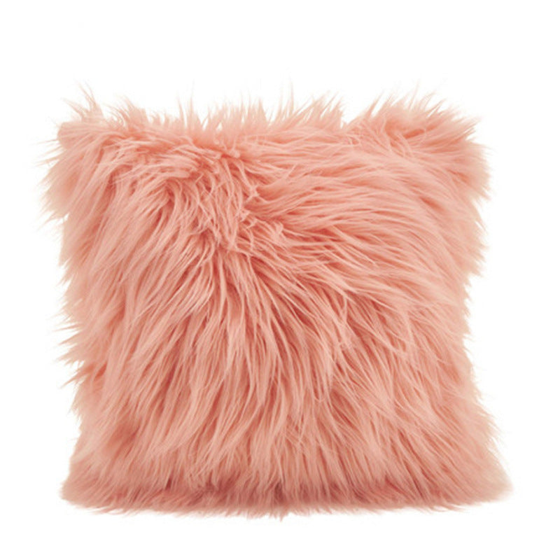 Housse de coussin en peluche imitation laine, style simple, tendance, dégradé, vente en gros.