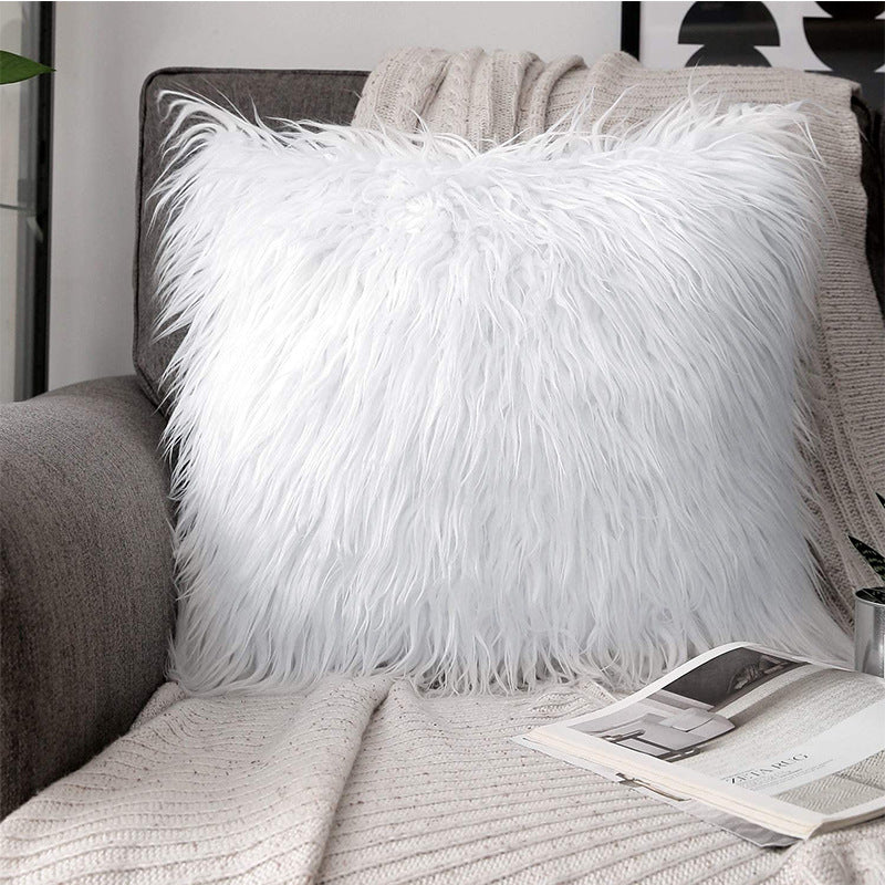 Housse de coussin en peluche imitation laine, style simple, tendance, dégradé, vente en gros.