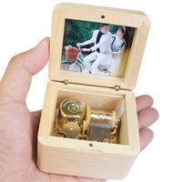 Caja de música de madera DIY para fotos, regalo de cumpleaños para niños, caja de música