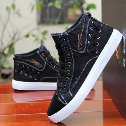 Canvas High-top Trend Cloth Shoes Breathable Deodorant  Board Shoes