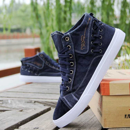 Canvas High-top Trend Cloth Shoes Breathable Deodorant  Board Shoes