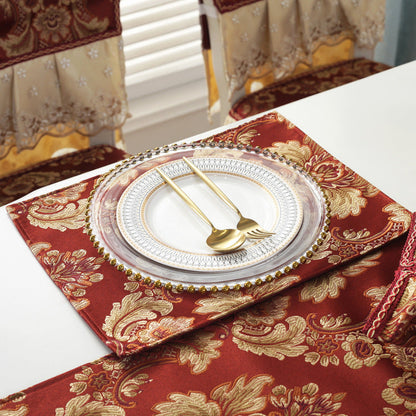 Napperon de table natté jacquard, antidérapant, isolant de chaleur pour assiette, bol, sous-plat de table.