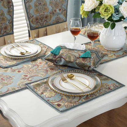 Napperon de table natté jacquard, antidérapant, isolant de chaleur pour assiette, bol, sous-plat de table.