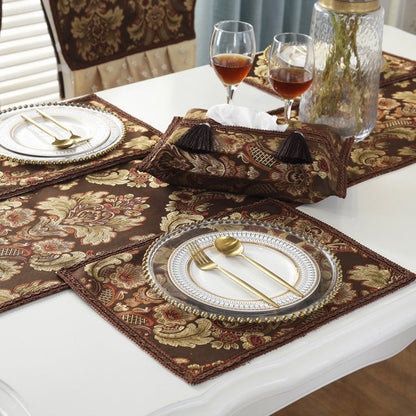 Napperon de table natté jacquard, antidérapant, isolant de chaleur pour assiette, bol, sous-plat de table.