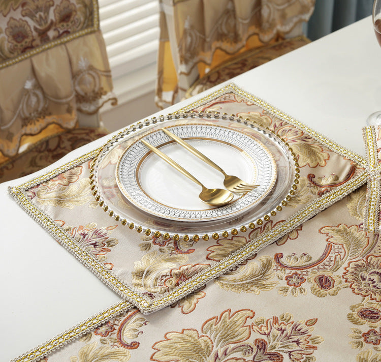 Napperon de table natté jacquard, antidérapant, isolant de chaleur pour assiette, bol, sous-plat de table.