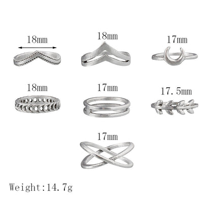 Personalized Moon Cross Simple Ring