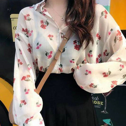 Women's Colorful Chiffon Blouse