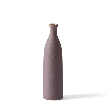 Home Furnishing Small Mouth Ceramic Vase Decorations Restaurant Showroom Desktop Soft Decorations
