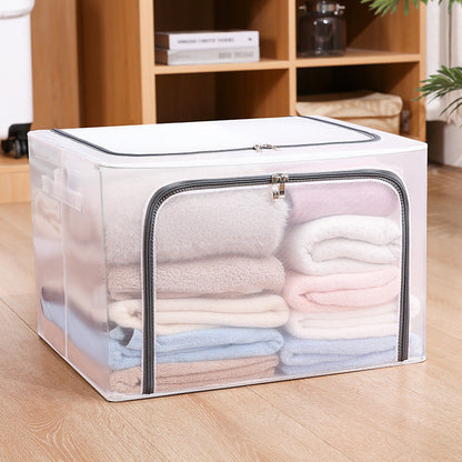 Nylon Mesh Storage Box Steel Frame Breathable Clothes Folding Storage Box Large Quilt Moving Storage Box Waterproof