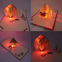 3D light paper cut greeting card