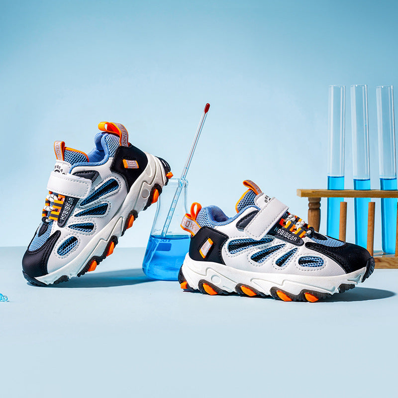 Zapatillas deportivas azules y amarillas para niños pequeños, para todas las estaciones, nuevas zapatillas de ocio blancas pequeñas