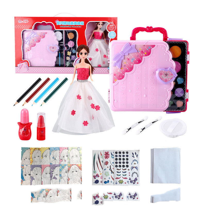 Kit de Maquillage Princesse pour Filles avec Tableau de Dessin et Cosmétiques pour Enfants