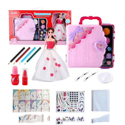 Kit de Maquillage Princesse pour Filles avec Tableau de Dessin et Cosmétiques pour Enfants