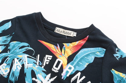 Ensemble deux pièces pour enfants européen et américain, été, t-shirt à manches courtes et short pour garçons