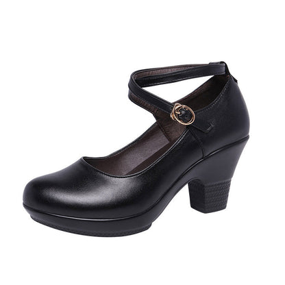 Chaussures de danse d'extérieur à talon épais, chaussures de danse à talon haut, chaussures de danse carrée à talon moyen, chaussures de défilé Cheongsam pour femmes
