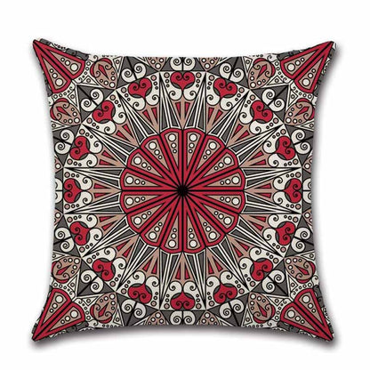 Housses de coussin carrées décoratives en coton et lin motif Datura – Lot de 4 housses de coussin 45 x 45 cm